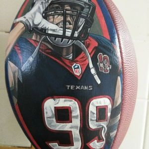 JJ Watt hand-painted custom NFL official football